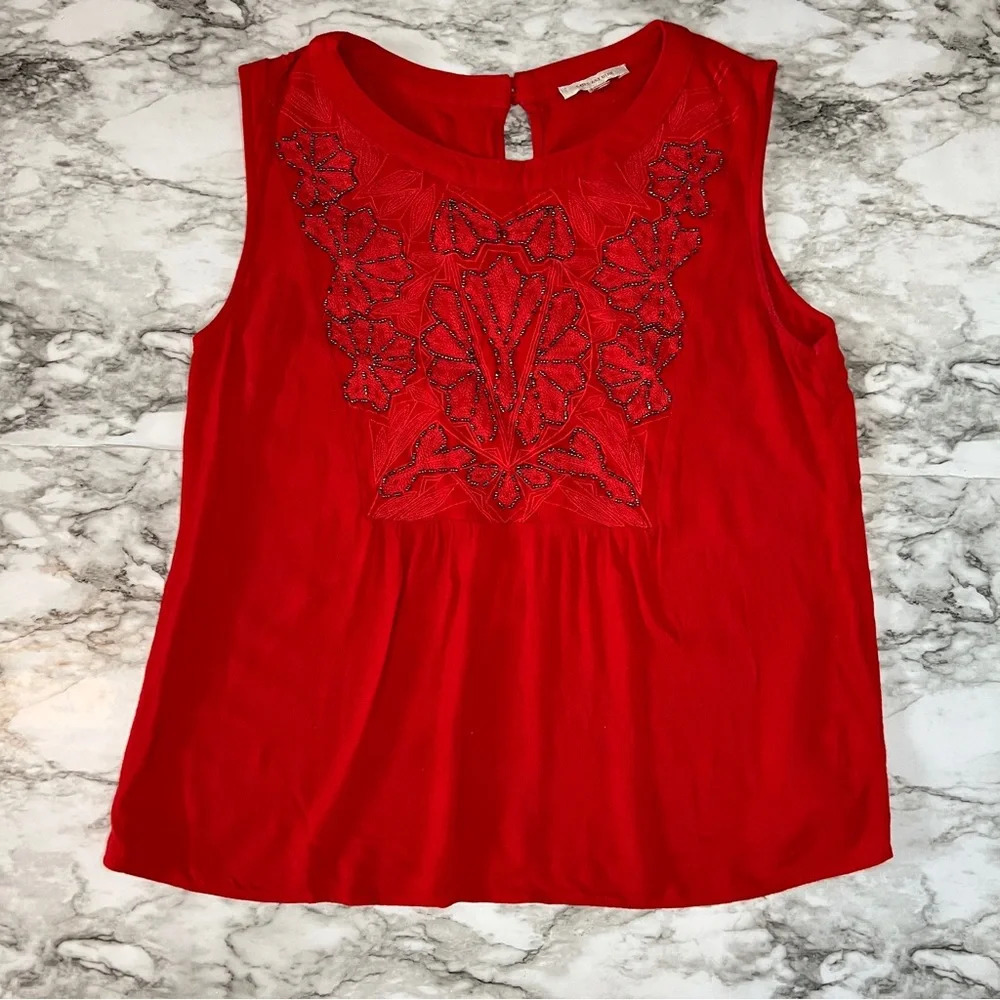 Skies are blue | Urban Outfitters | red blouse